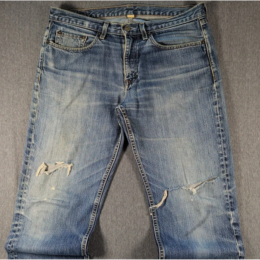 Y2K Selvedge Denim Jeans Bootcut 32x32 Banana Republic Distressed Whisker Fade
